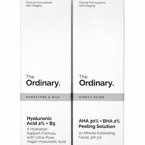 The Ordinary Skincare Bundle AHA 30% BHA 2% + Hyaluronic Acid 2% B5 NWT